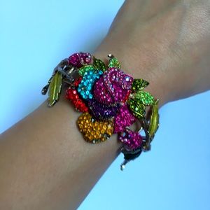 Rainbow colored rose bracelet clasp